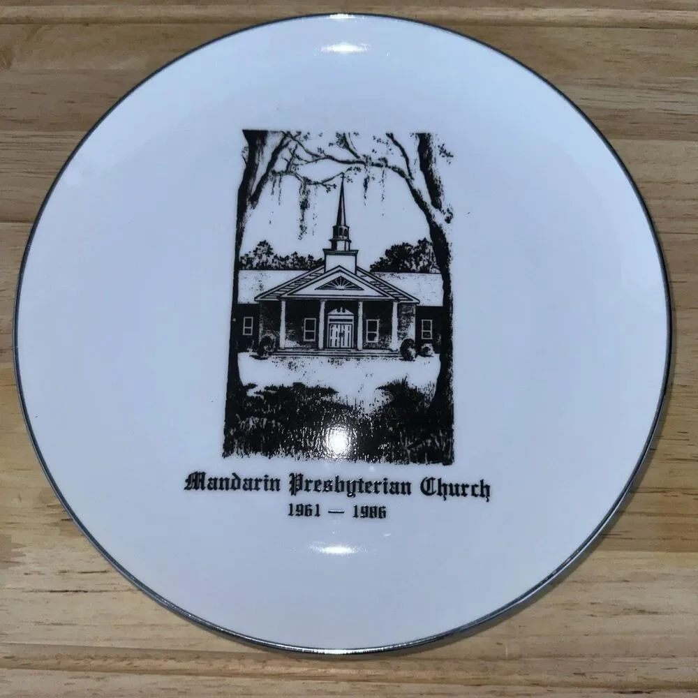 Vintage Mandarin Presbyterian Church Commemorative Plate – Jacksonville Florida